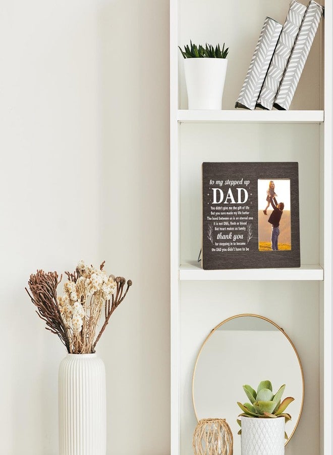 OTINGQD Bonus Dad Picture Frame,Gifts for Stepdad from Daughter Son,Christmas Fathers Day Birthday Gift for Bonus Dad,but Heart Makes Us Family Stepdad Wooden Photo Frame - Image 4